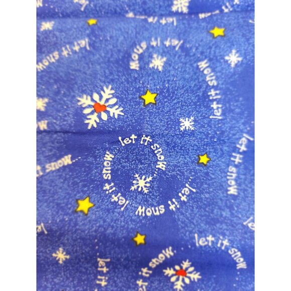 Let It Snow Snowflakes Blue Cotton Quilting Fabric 2/3 & 3/4 Yard Pieces Sewing - Picture 9 of 10